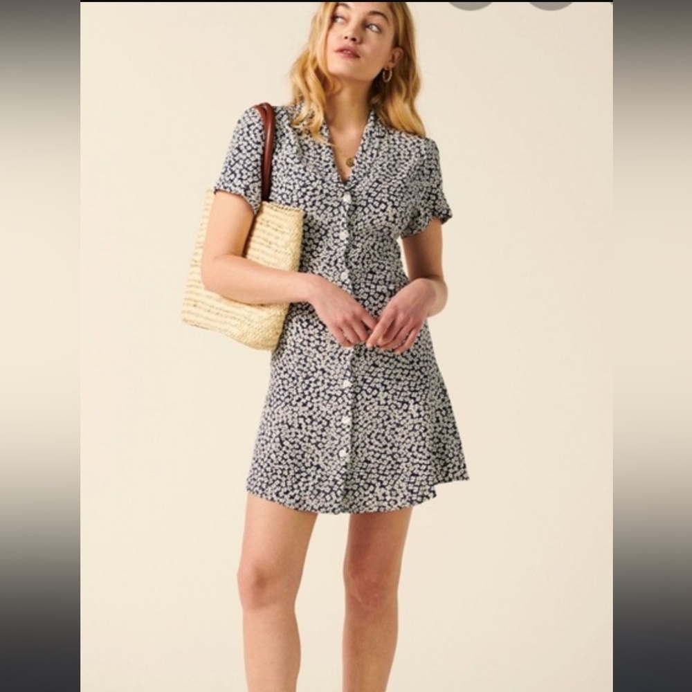 Rouje Navy and White Mini Dress